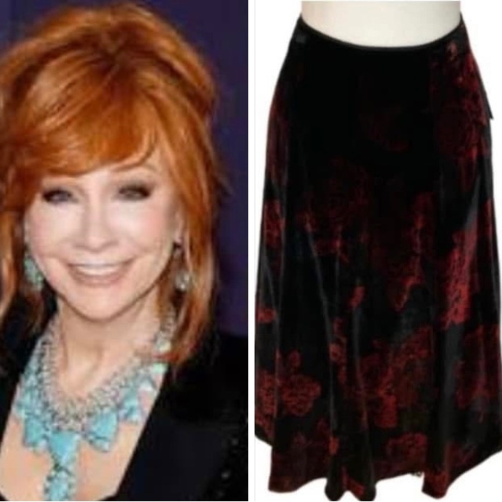NWT Reba Black & Red Midi Skirt Size 16 - Picture 9 of 9